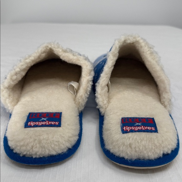 Reef x Tipsy Elves Slippers Wm Large EU 38/39 Blue Nude Naked Skating Santa Snow - Picture 4 of 9
